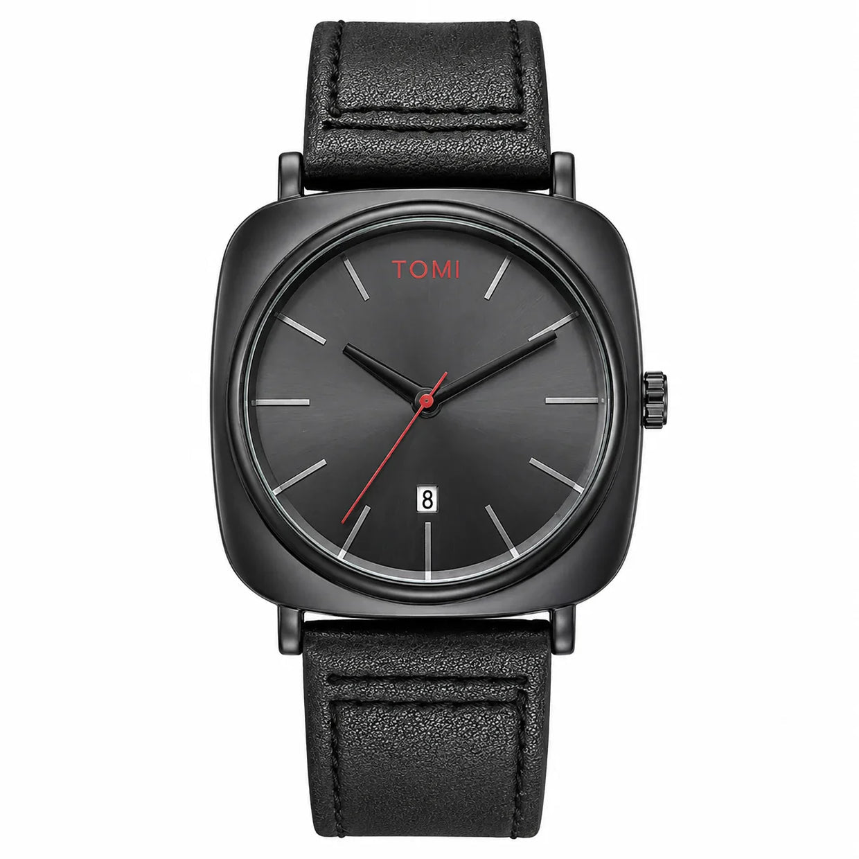TOMI T-084 Men’s Quartz Watch – Elegance with Date Display & Leather Band