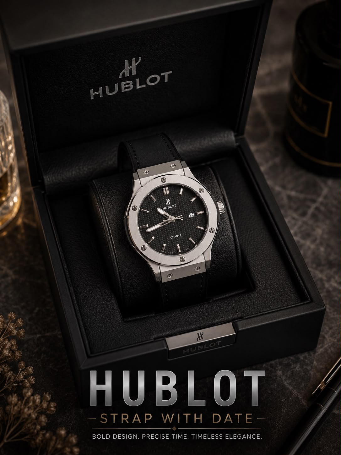 Signature Black Matte Quartz Executive Watch