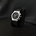 Signature Series: Elegant Black Leather Chronograph