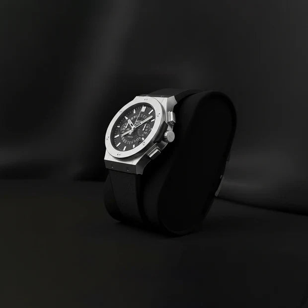 Signature Series: Elegant Black Leather Chronograph